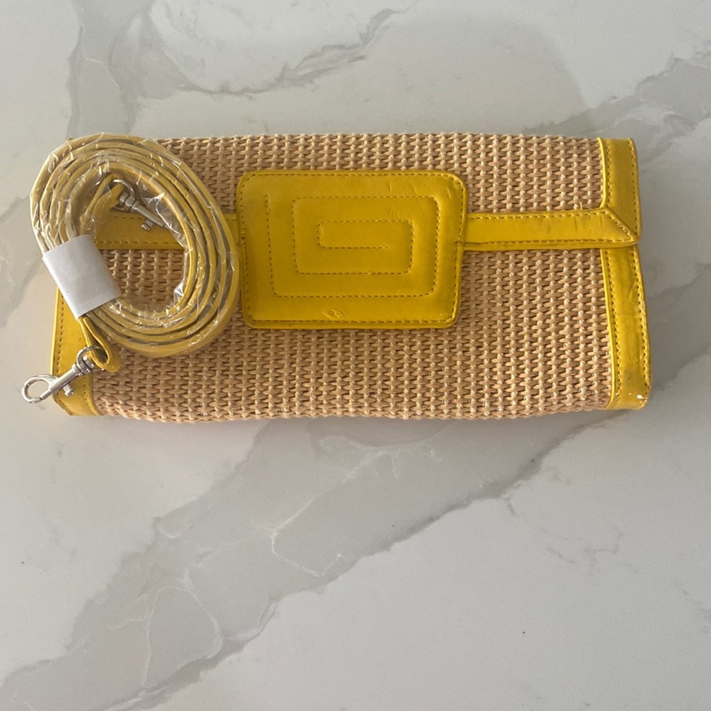 Sr Squared Straw Clutch With Optional Strap - image 1